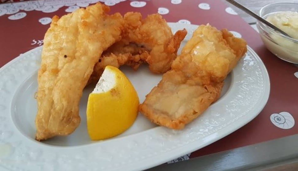 FRIED COD* and GARLIC SPREAD DIP